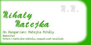 mihaly matejka business card